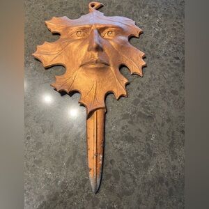 Spirit of the Forest Oak Leaf Man Face Coppertone Garden Stake-Decorative